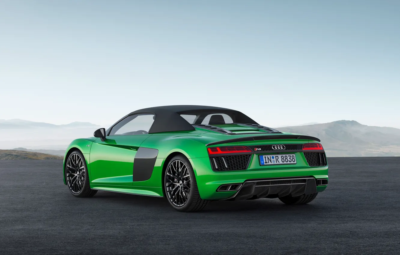 Фото обои car, Audi, green, logo, Audi R8, Audi R8 Spyder, Audi R8 Spyder V10, Audi R8 …