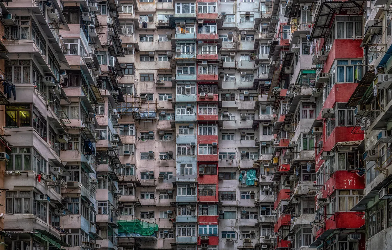 Фото обои город, дом, коробка, Hong Kong