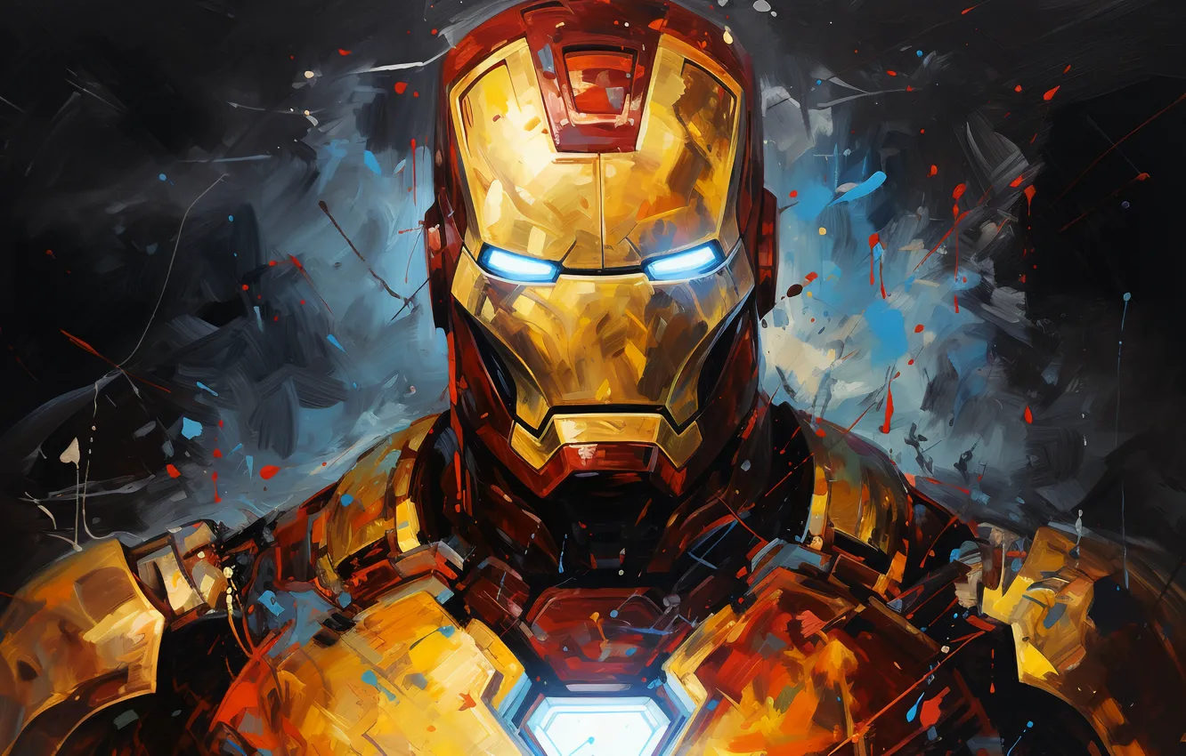Фото обои colors, Marvel, Iron man, superhero, Tony Stark, ai art
