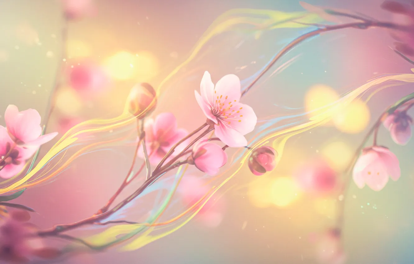 Фото обои цветы, абстракция, фон, обои, весна, abstract, wallpaper, flowers