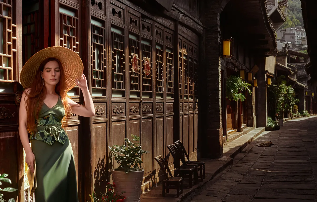 Фото обои шляпа, рыжая, Fenghuang, Наталья Янкелевич