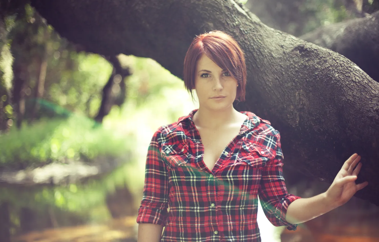Фото обои девушка, лицо, фотограф, girl, photography, photographer, рубаха, Brian Storey