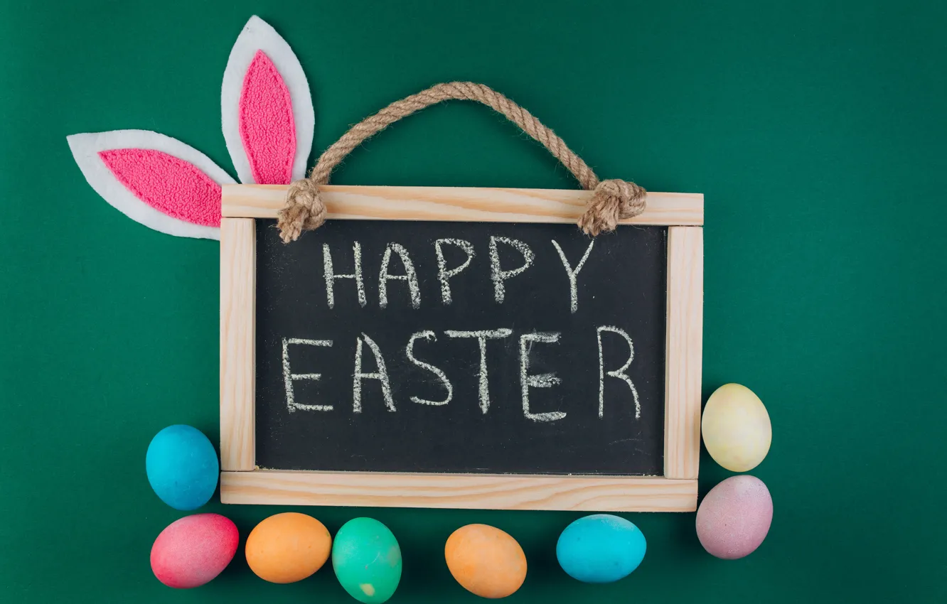 Фото обои яйца, colorful, Пасха, доска, wood, spring, Easter, eggs