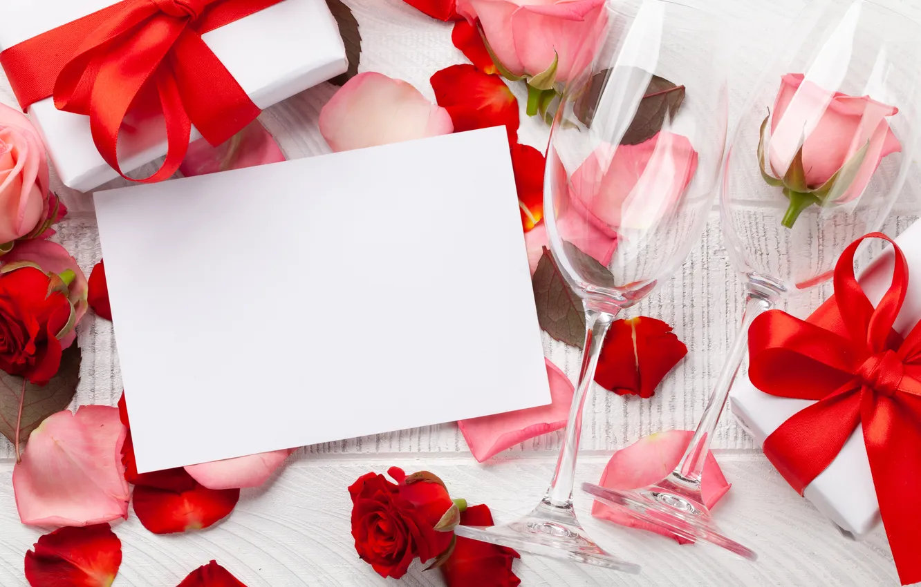 Фото обои любовь, цветы, подарок, романтика, розы, love, happy, День святого Валентина