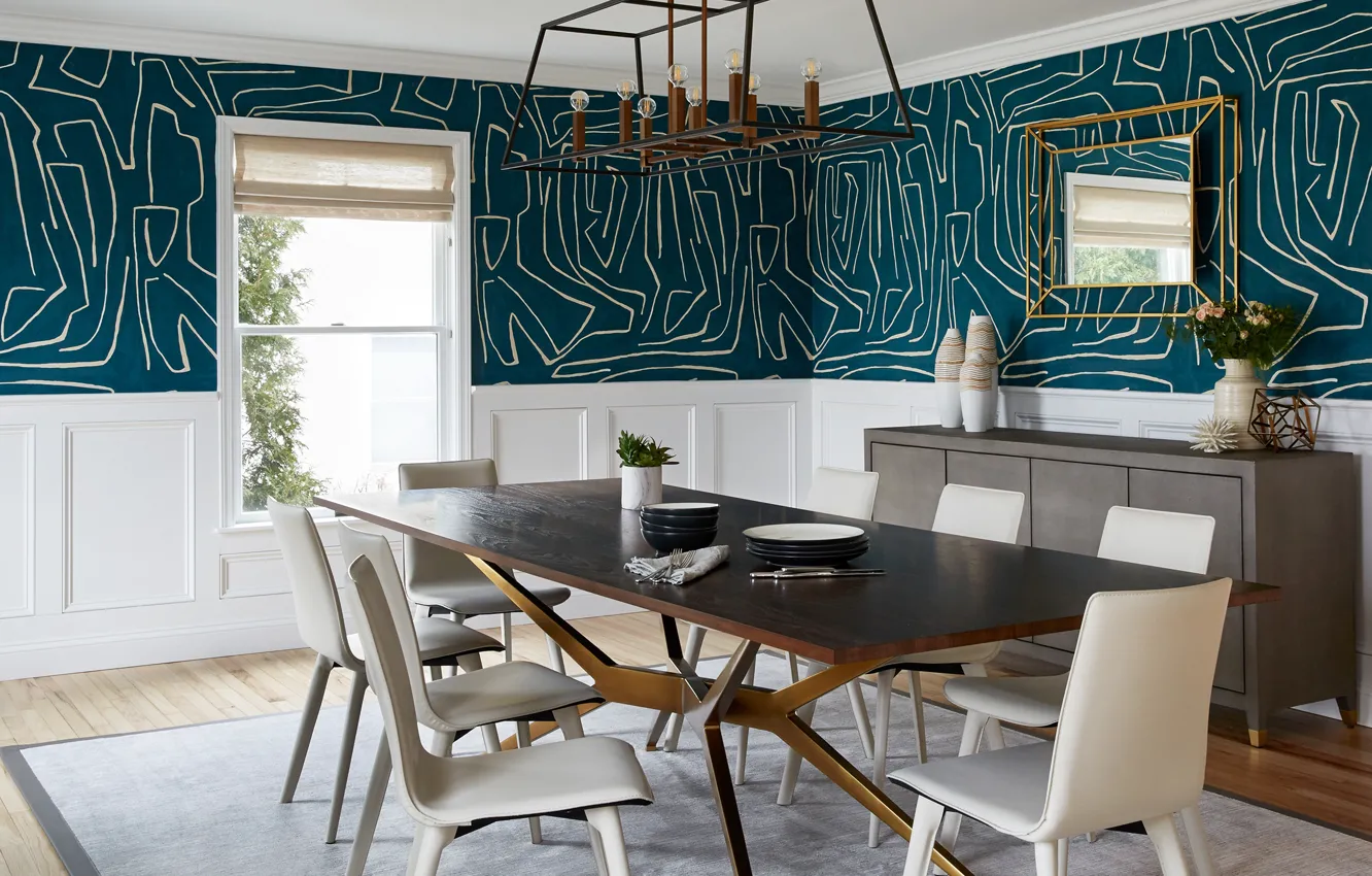 Фото обои комната, интерьер, столовая, Glasgow, by Homepolish interior design