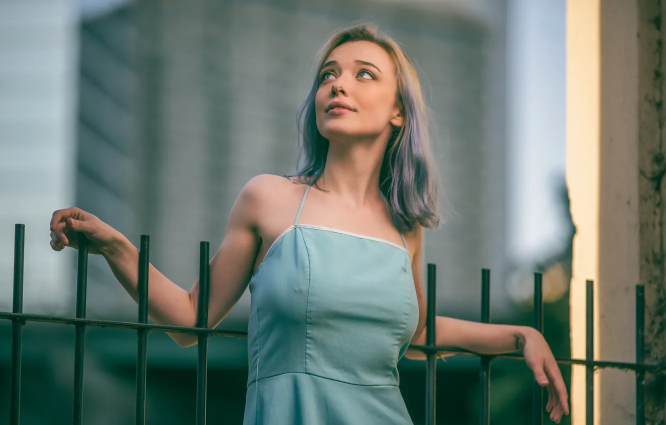 Фото обои девушка, лицо, милая, волосы, платье