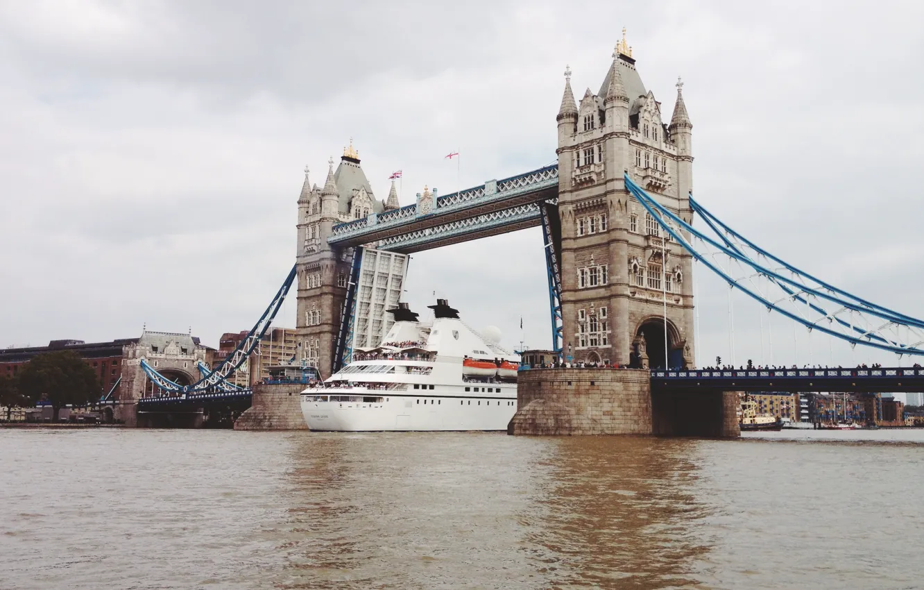 Фото обои вода, мост, река, Англия, Лондон, London, England, круиз