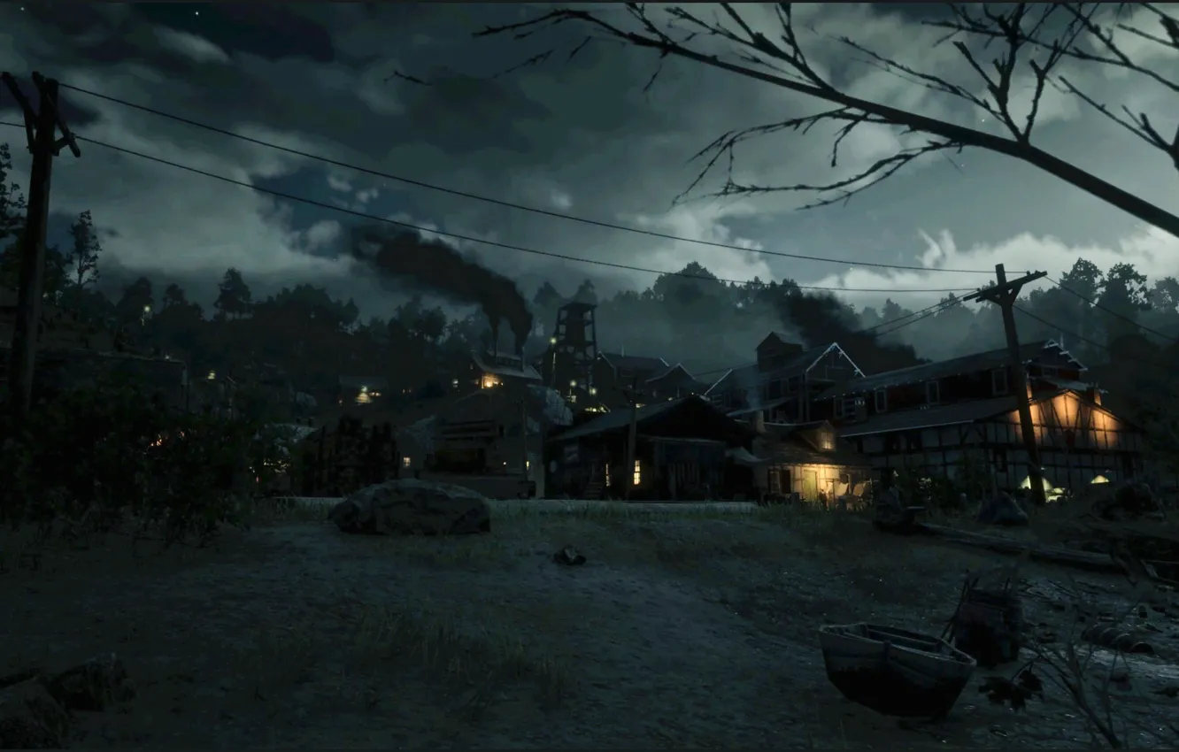 Фото обои lights, HDR, game, smoke, clouds, UHD, 4k, Red Dead Redemption 2