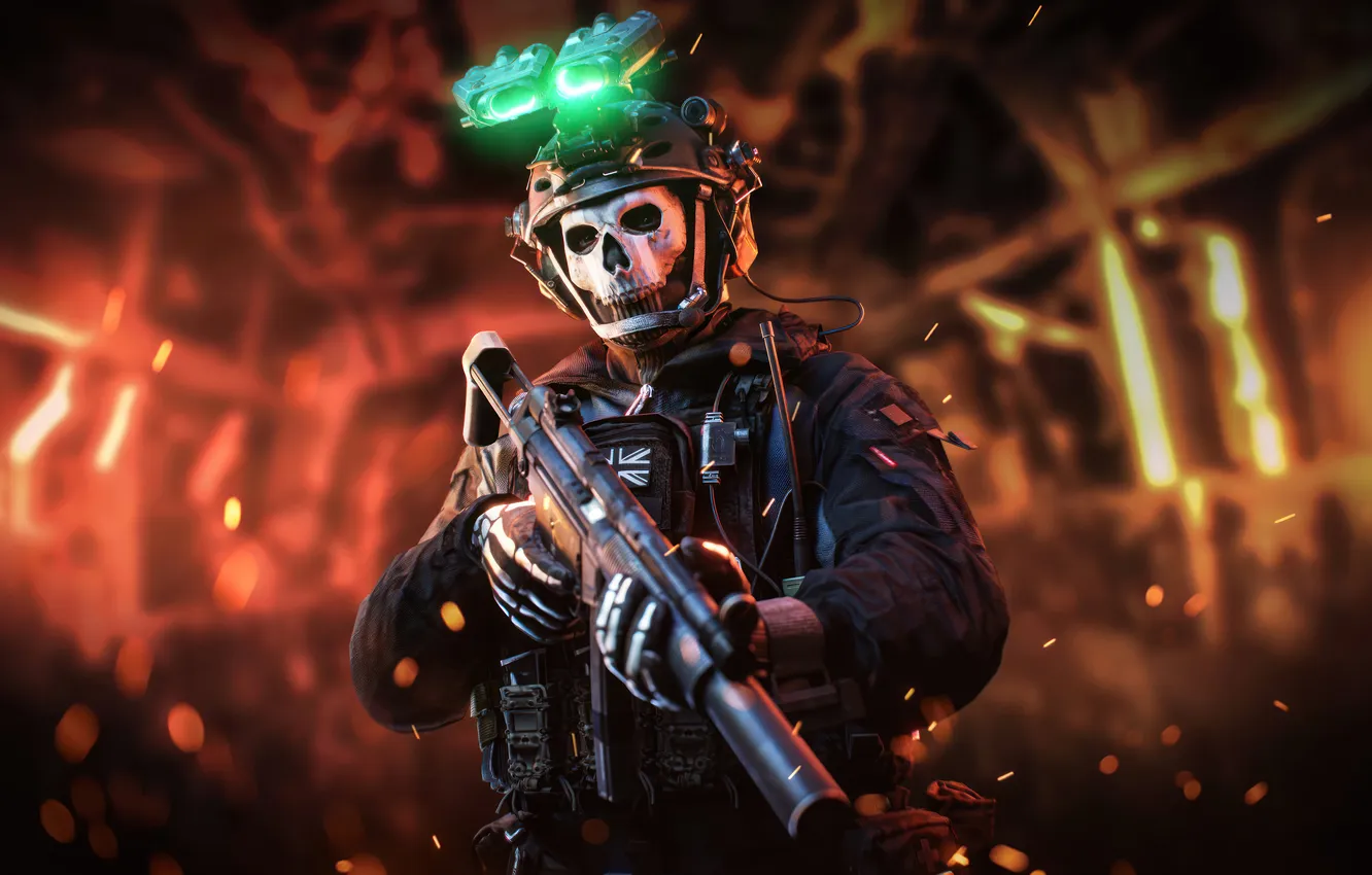 Фото обои Ghost, Games, Call of Duty: Modern Warfare 3