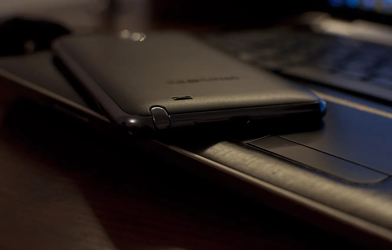 Фото обои макро, ноутбук, Samsung, Galaxy Note N7000