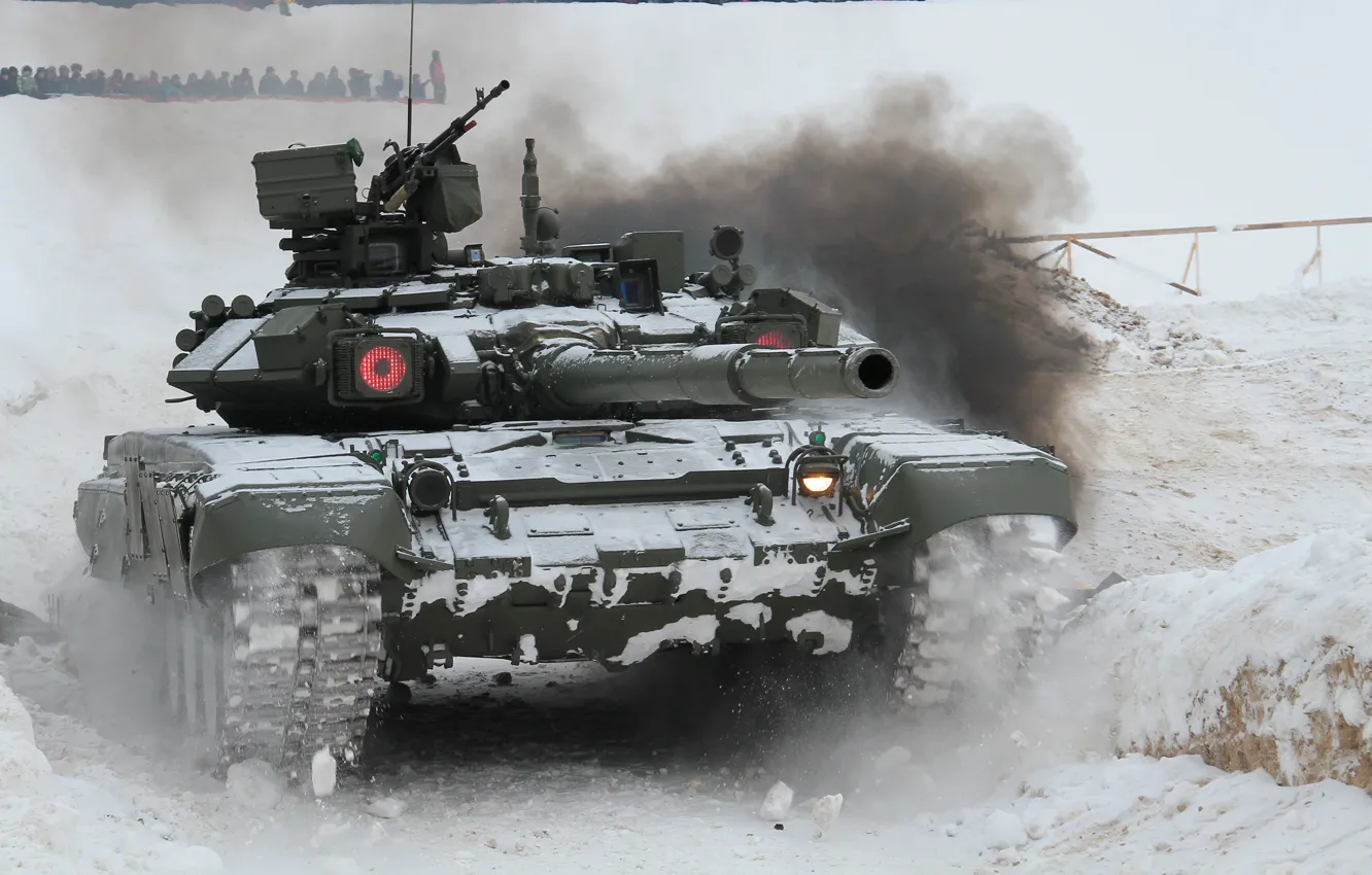 Фото обои танк, боевой, российский, основной, T-90