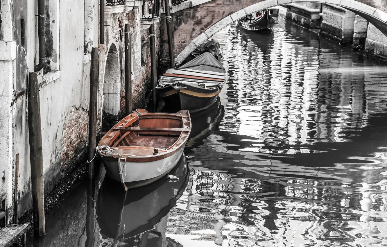 Фото обои Italy, Venecia, Boote