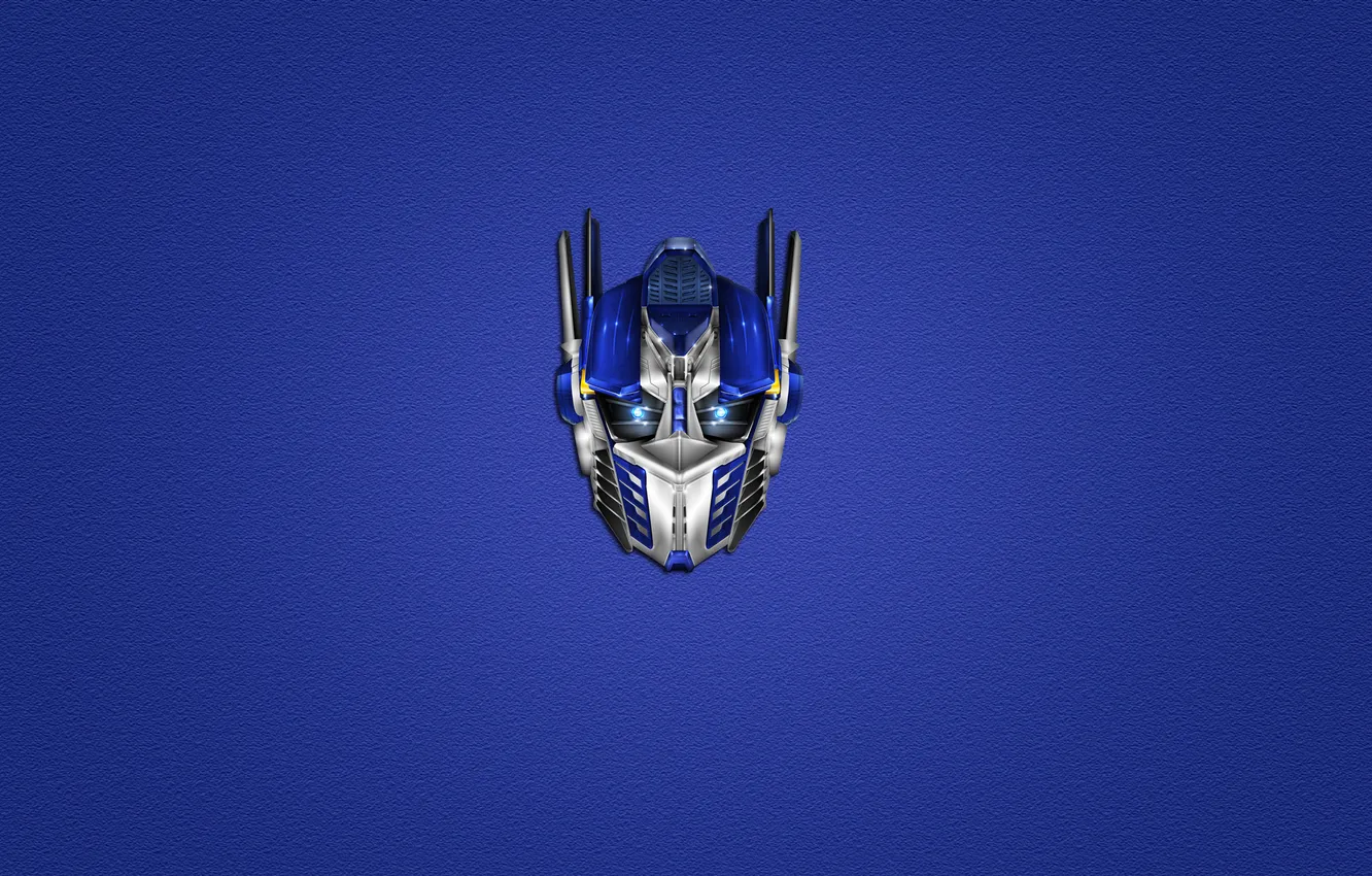 Фото обои синий, минимализм, голова, Трансформеры, Transformers, Optimus Prime, Оптимус Прайм