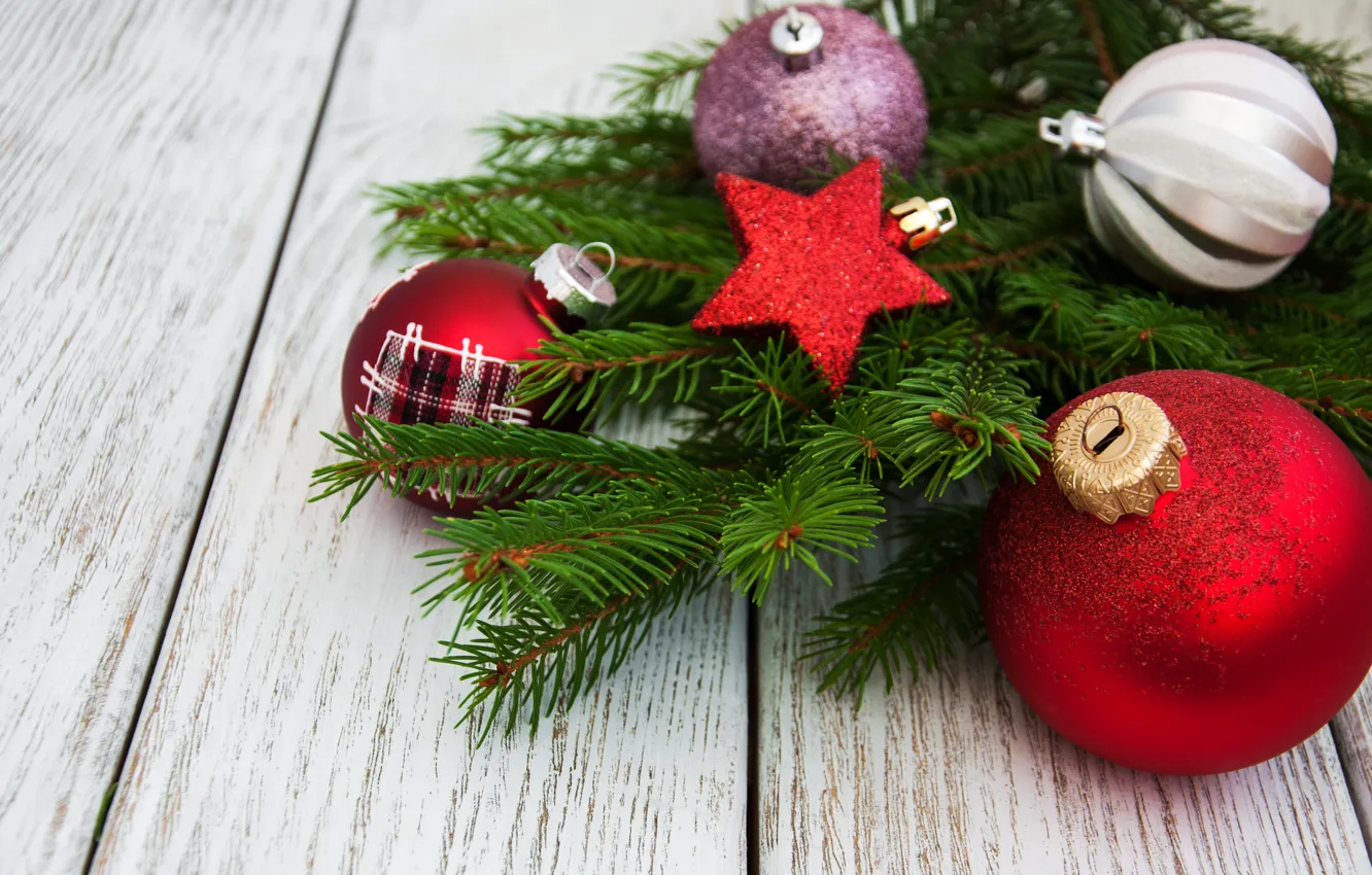 Фото обои украшения, шары, Новый Год, Рождество, christmas, balls, wood, merry