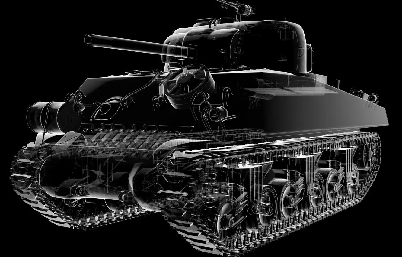Фото обои конструкция, механизм, детали, американский, Шерман, средний танк, основной
