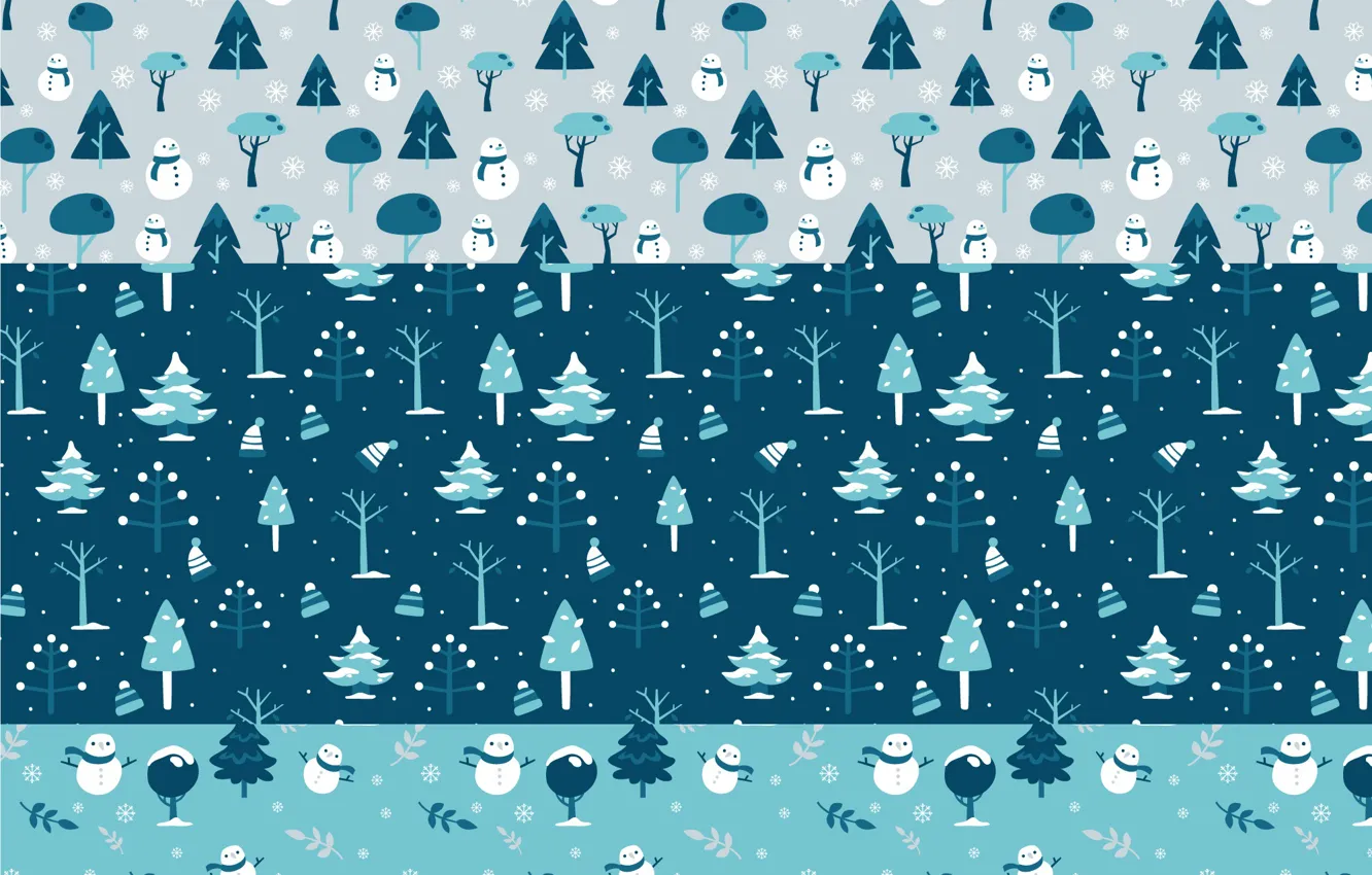 Фото обои зима, лес, фон, текстура, снеговики