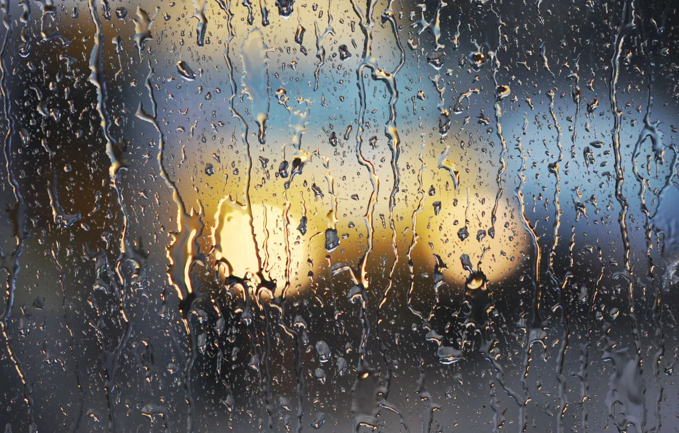 Фото обои стекло, вода, капли, дождь, ливень, потоки