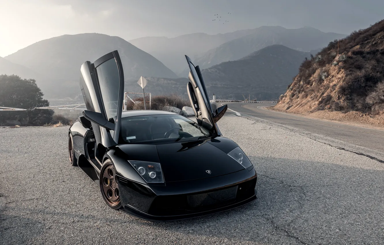 Фото обои Lamborghini, Murcielago, Mountains