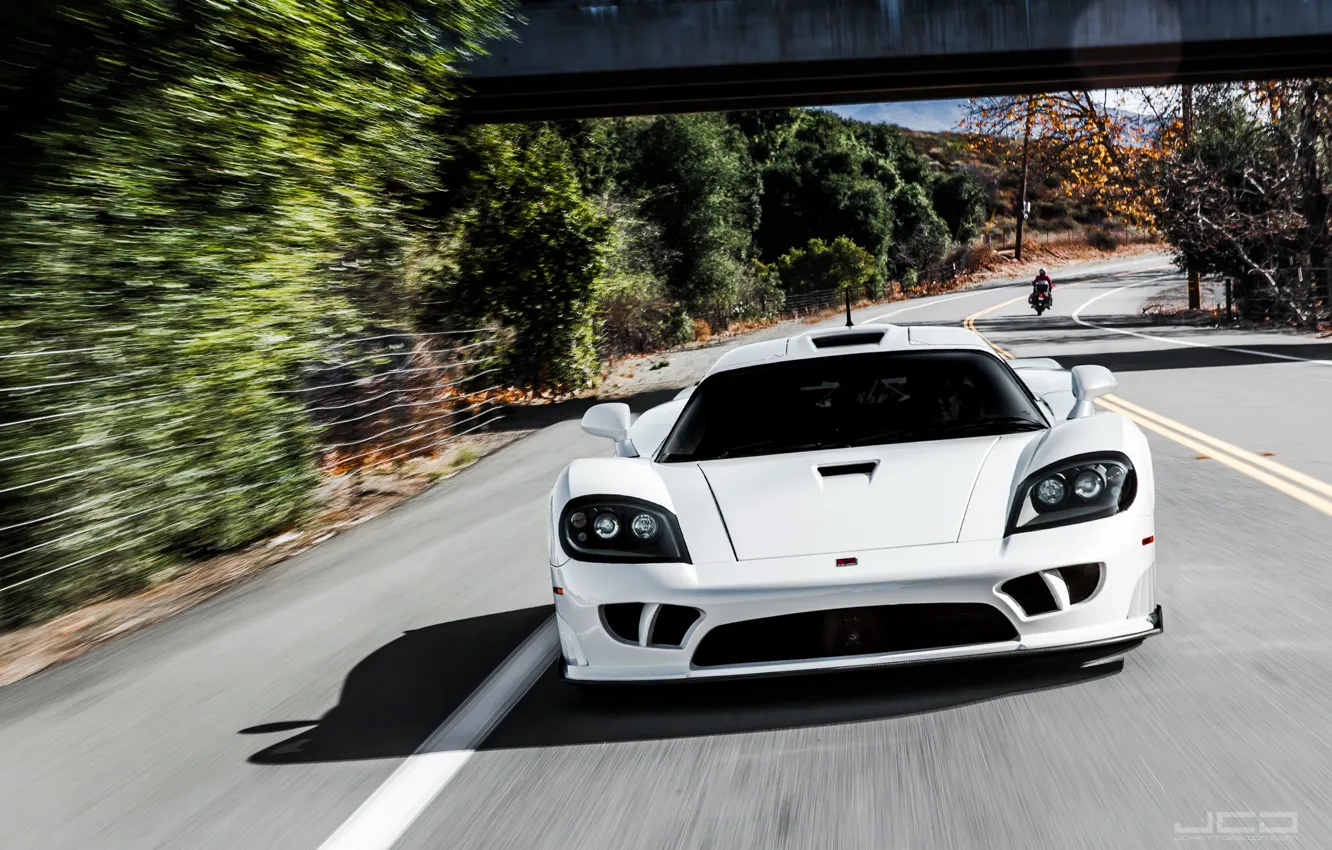 Фото обои White, Road, Supercar, Saleen S7