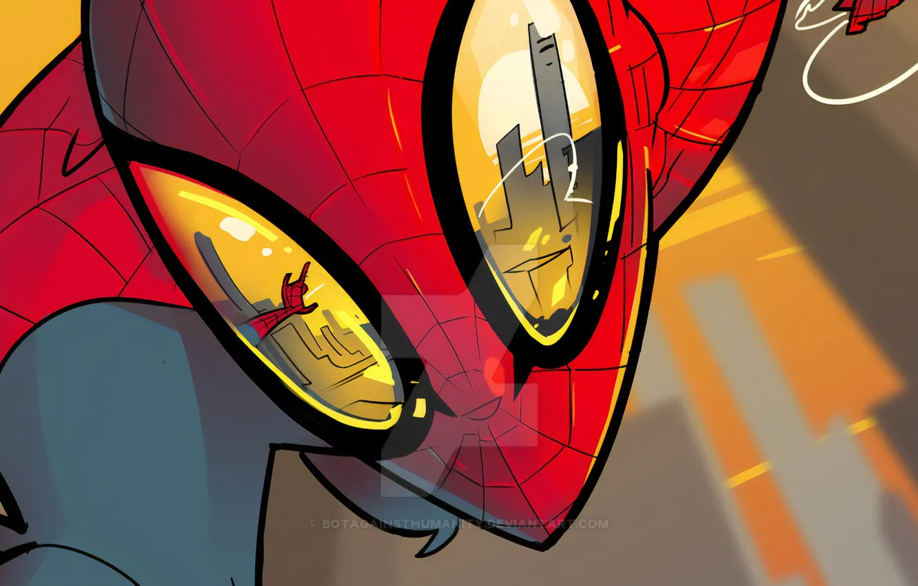 Фото обои глаза, паутина, герой, костюм, человек паук, Человек-паук, Spider-Man, Spiderman