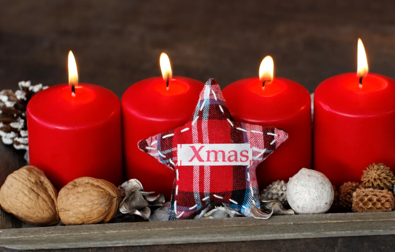 Фото обои свечи, Новый Год, Рождество, merry christmas, decoration, xmas, holiday celebration