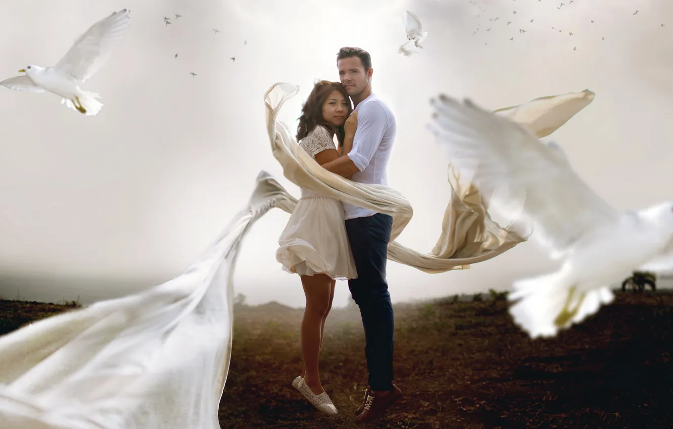 Фото обои девушка, любовь, парень