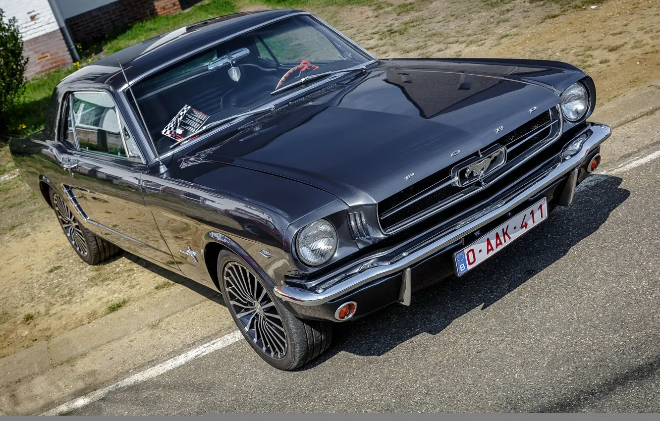 Фото обои Mustang, Ford, 1964, Hrome