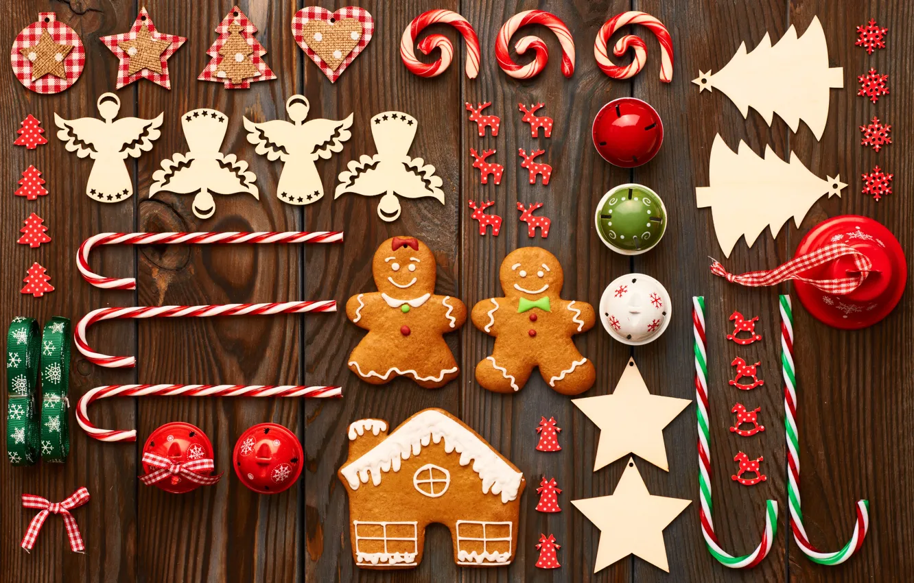 Фото обои merry christmas, Xmas, cookies, decoration, gingerbread