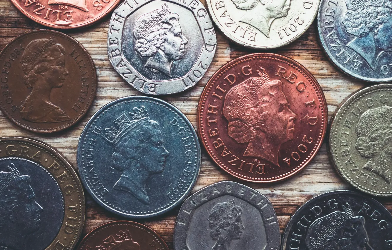 Фото обои Queen, money, coin, pound