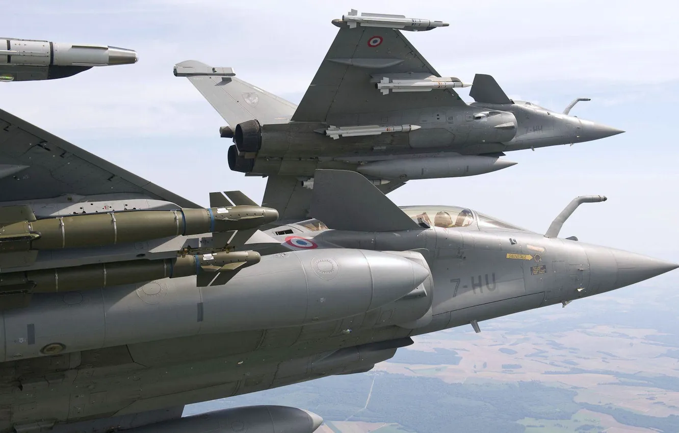 Фото обои поворот, ракеты, пара, Dassault, Dassault Aviation, Rafale, шквал, Дассо Рафаль