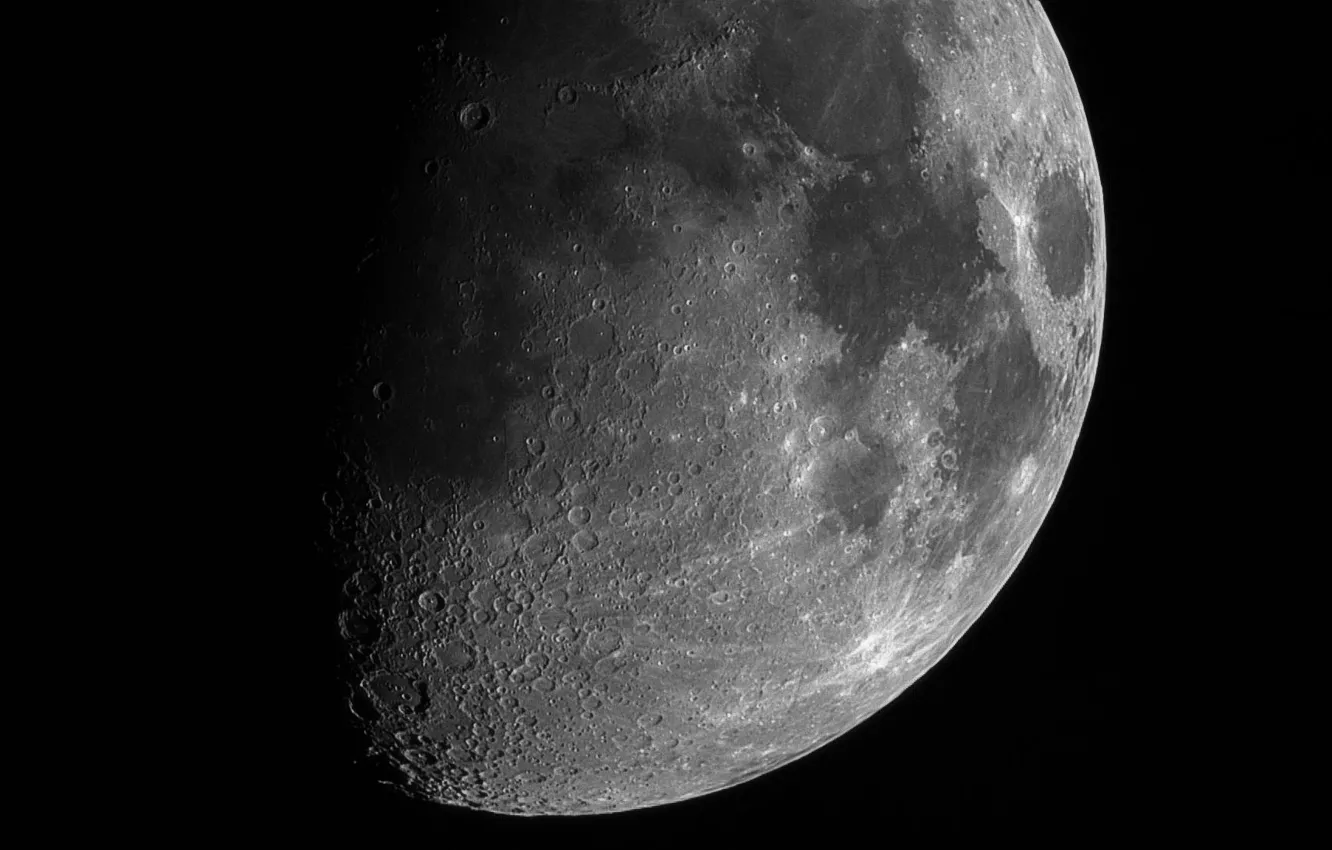 Фото обои поверхность, луна, спутник