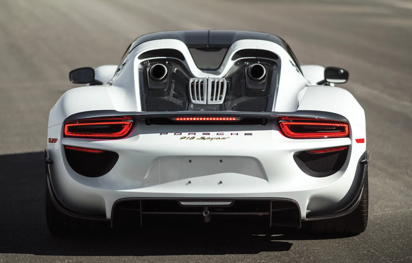 Фото обои rear, 918, Porsche, Porsche 918 Spyder Weissach Package