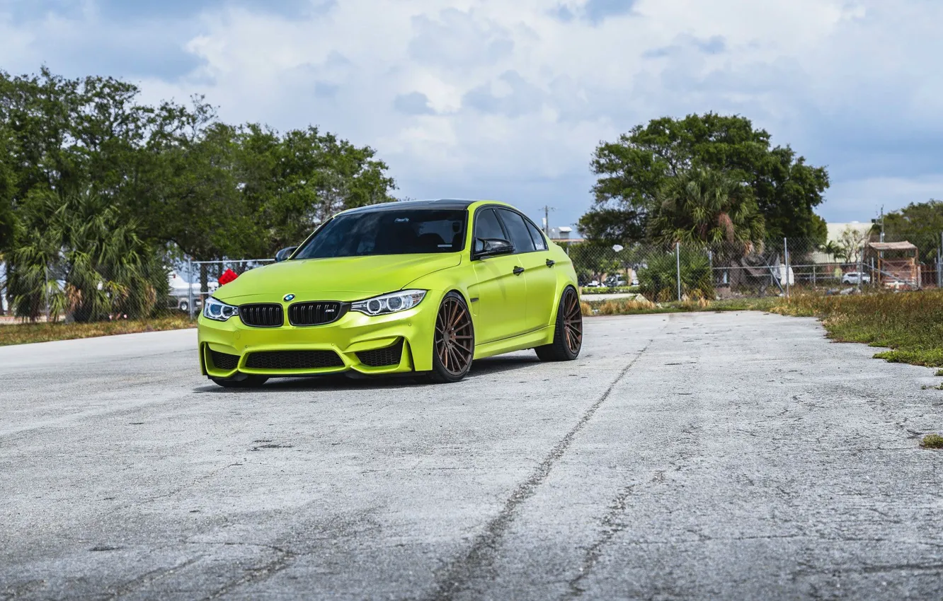 Фото обои BMW, F80, M3, Light green