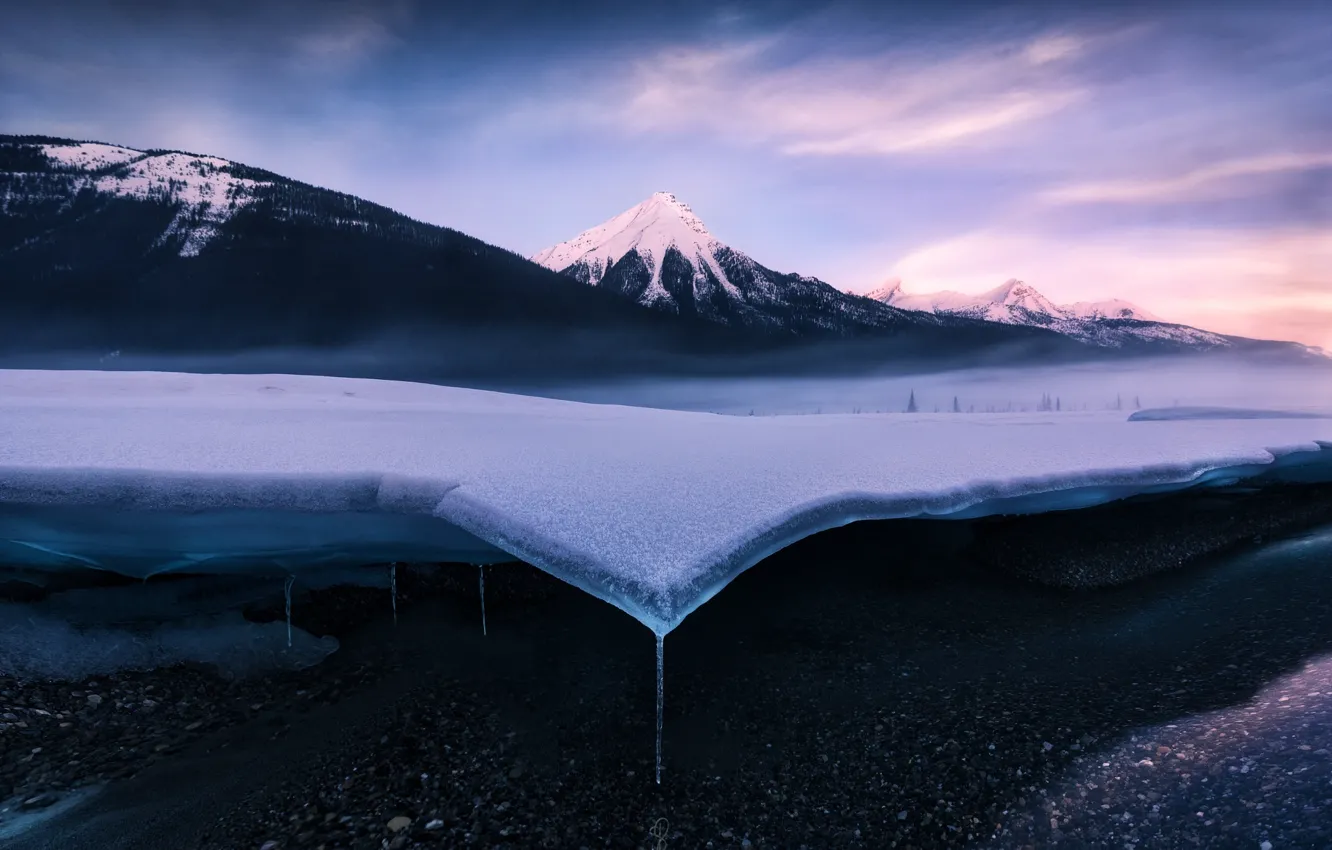 Фото обои зима, небо, снег, горы, природа, лёд