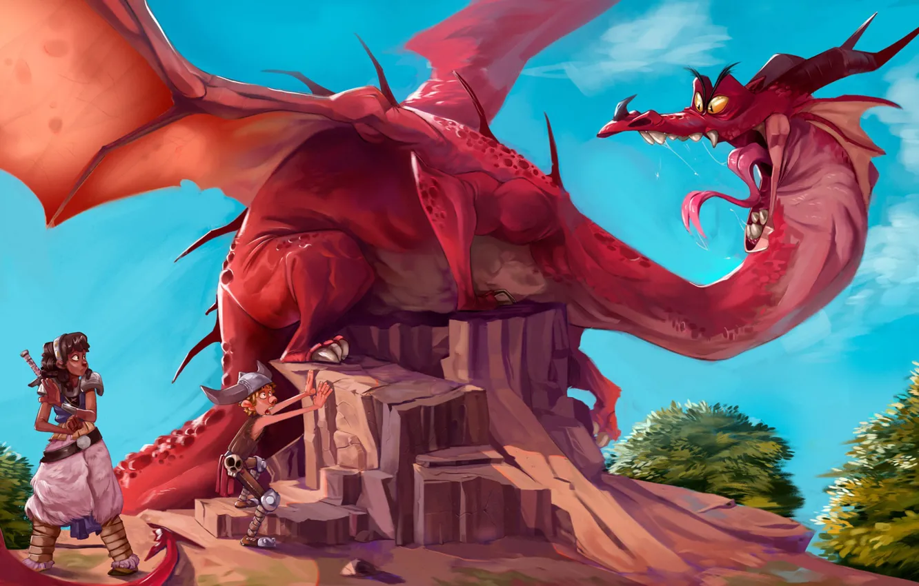 Фото обои Fantasy, Dragon, Illustration, by Alex Mamedes, Alex Mamedes, Dragon Brazil, Dragão Brasil