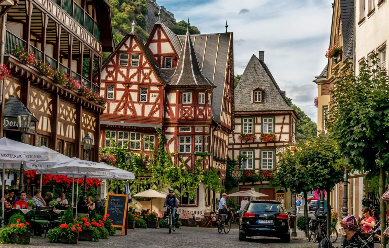 Фото обои город, улица, дома, архитектура, Germany, Bacharach