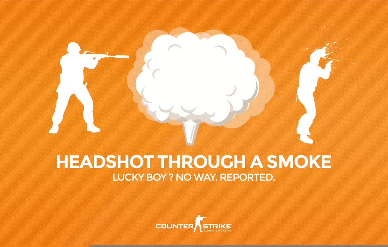 Фото обои CS GO, Counter Strike Global Offensive, Серия &ampquot;CS GO Situation&ampquot;, Headshot through a smoke, Lucky …