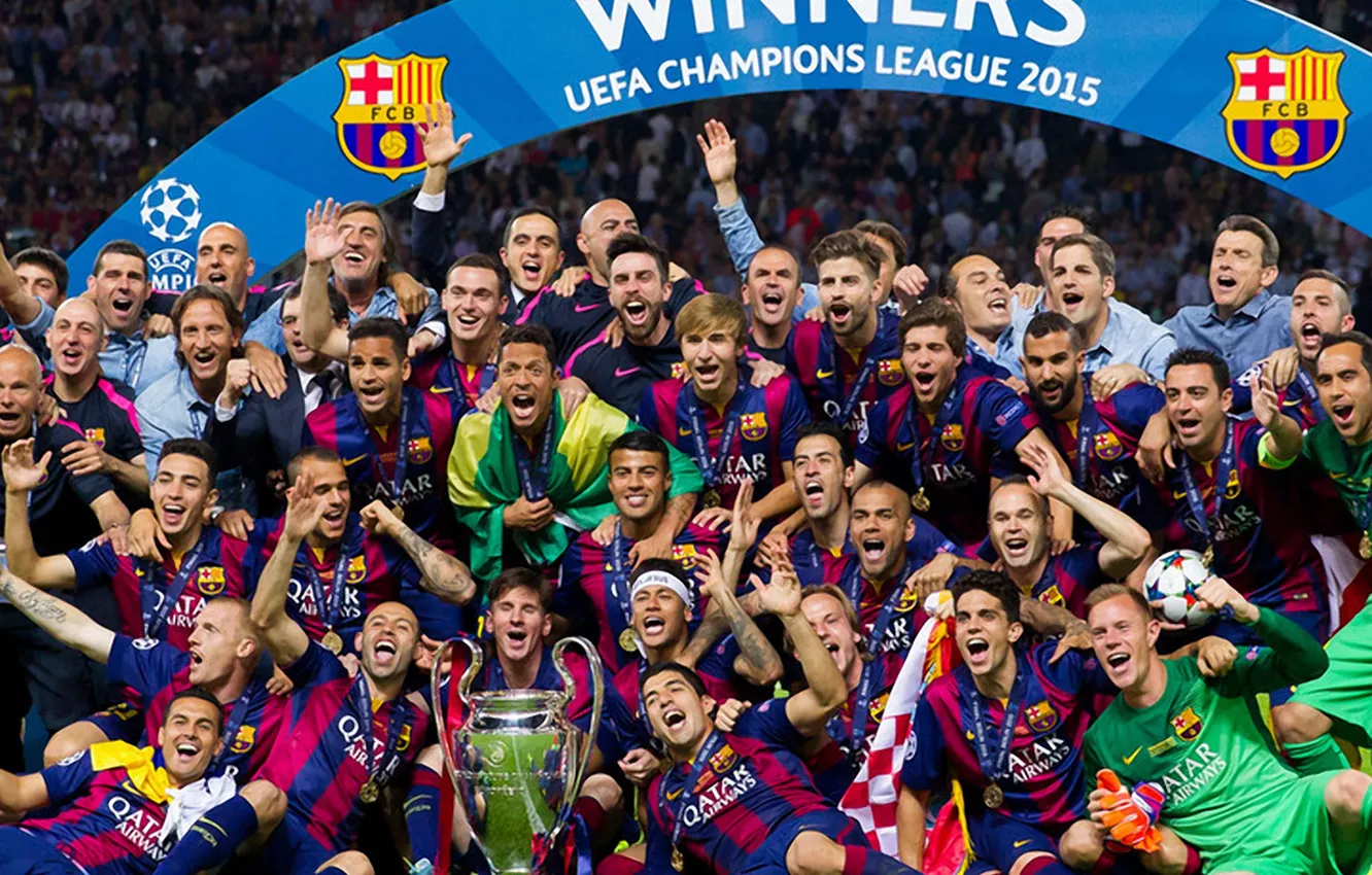 Фото обои wallpaper, sport, football, FC Barcelona, UEFA Champions League Winners