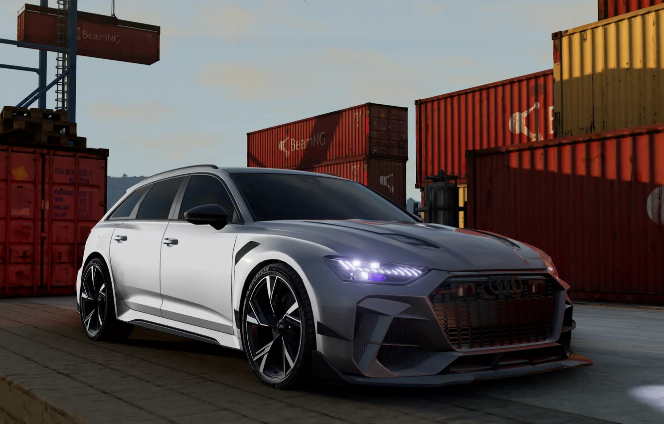 Фото обои Audi, Games, RS6, Beam, RS6 C8, BeamNG.drive, BeamNG