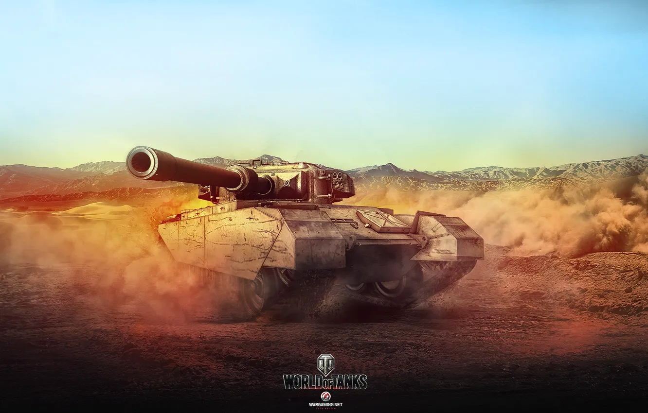 Фото обои Игры, Пустыня, Арт, World of Tanks, M103, Centurion Mk. 7/1, Wargaming, FuriousGFX