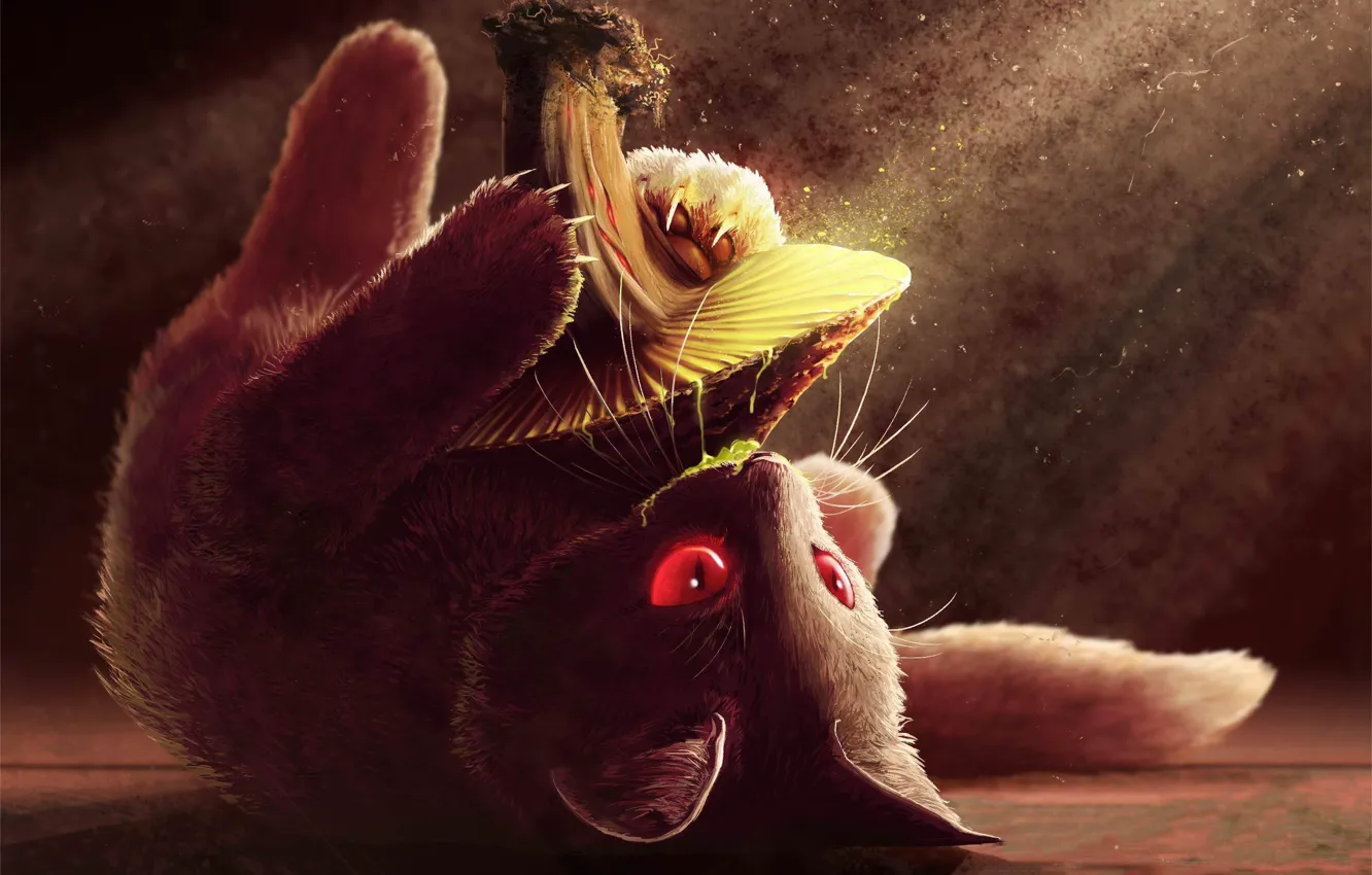 Фото обои кот, гриб, котик, music, котёнок, Spitfire, Single, Infected Mushroom