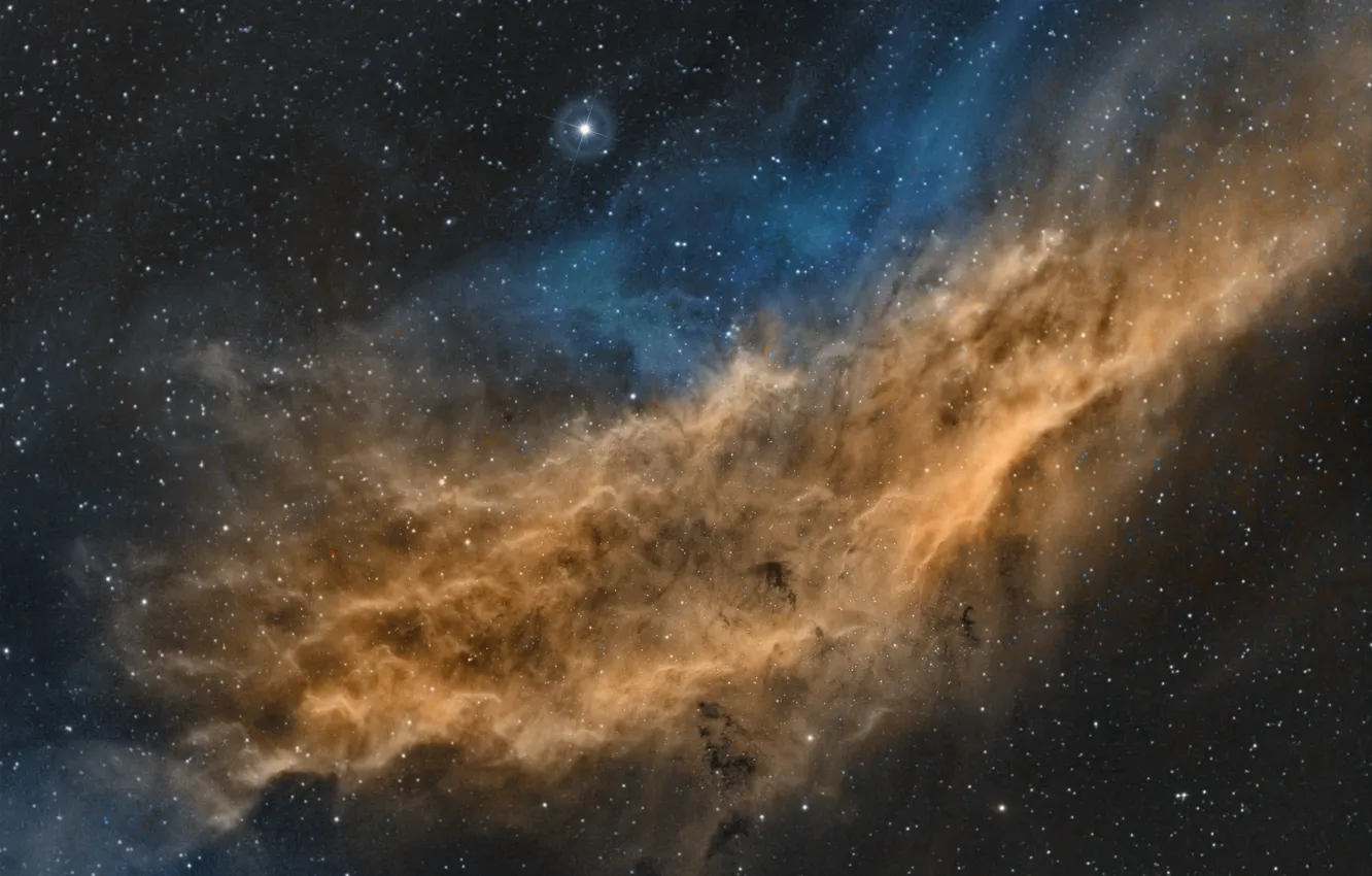 Фото обои Туманность, Калифорния, NGC 1499, в созвездии Персей