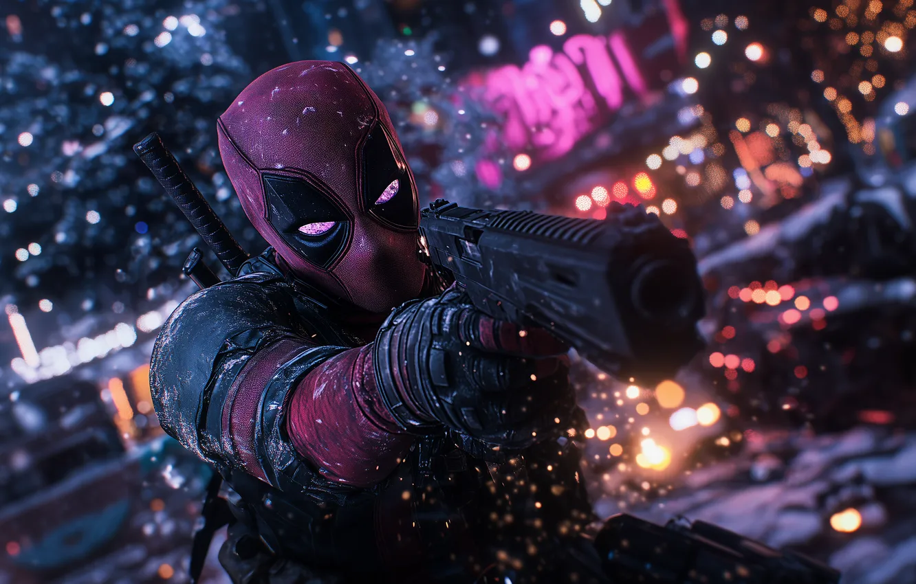 Фото обои gun, marvel, марвел, deadpool, эпик, epic, дедпул, cinematic