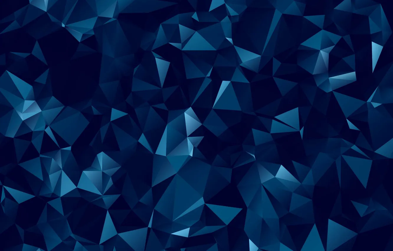 Фото обои абстракция, abstract, dark, геометрия, фигуры, blue, background, polygonal