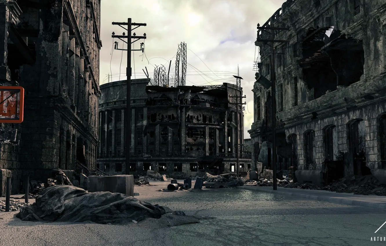 Фото обои разрушения, Failed State, city destroyed
