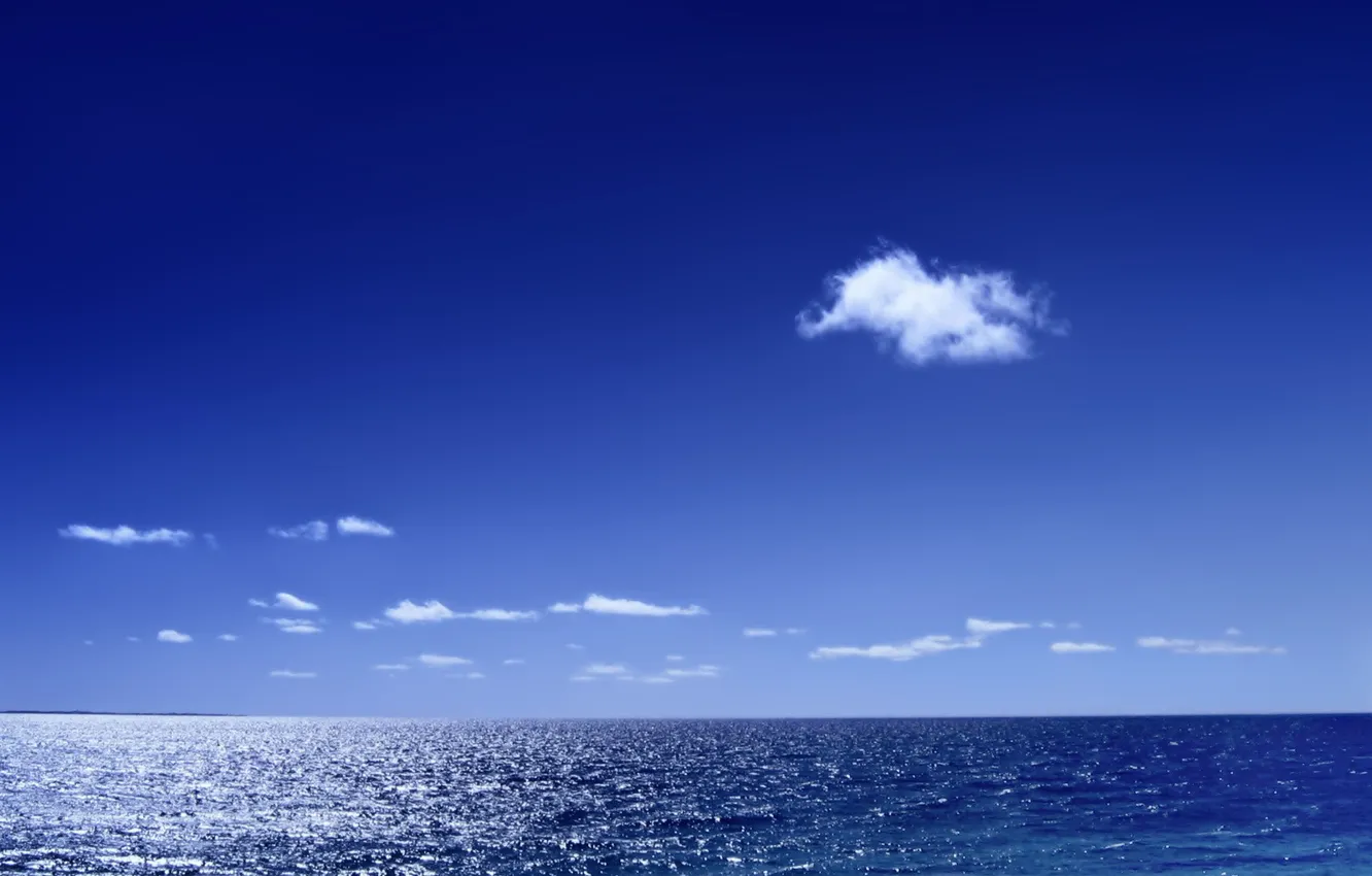 Фото обои море, облако, горизонт