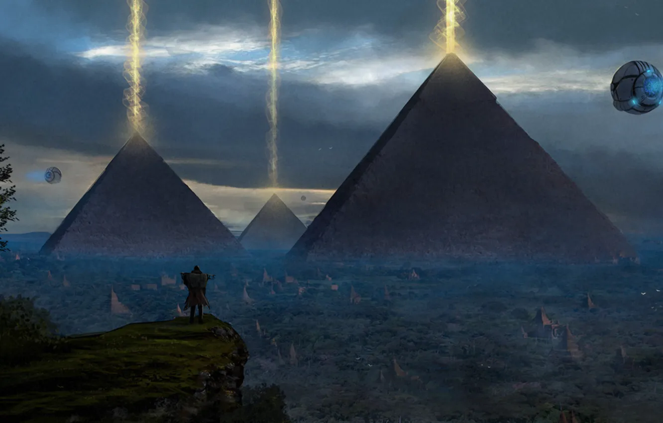Фото обои art, painting, concept art, ancient, Pyramid