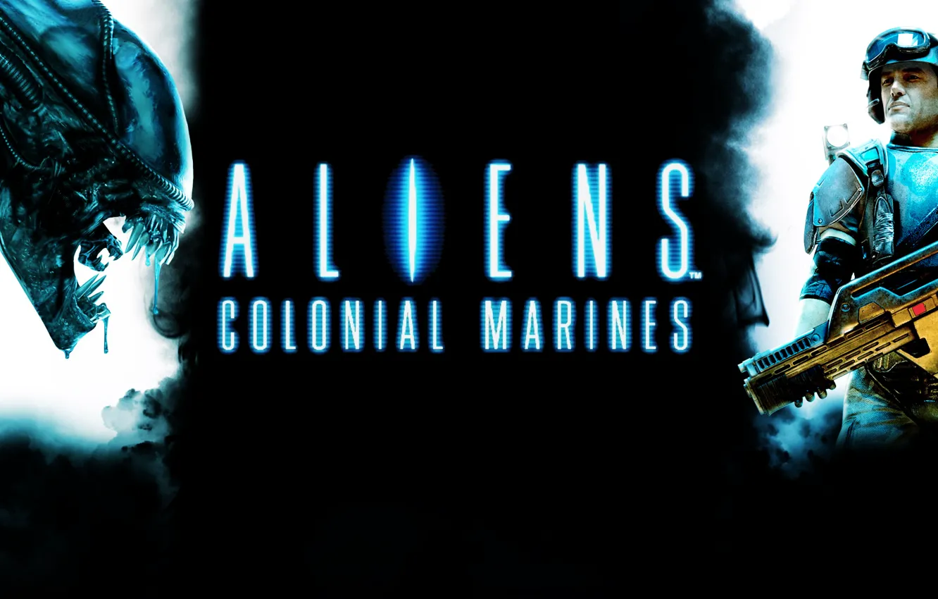Фото обои человек, логотип, Чужой, logo, alien colonial marines