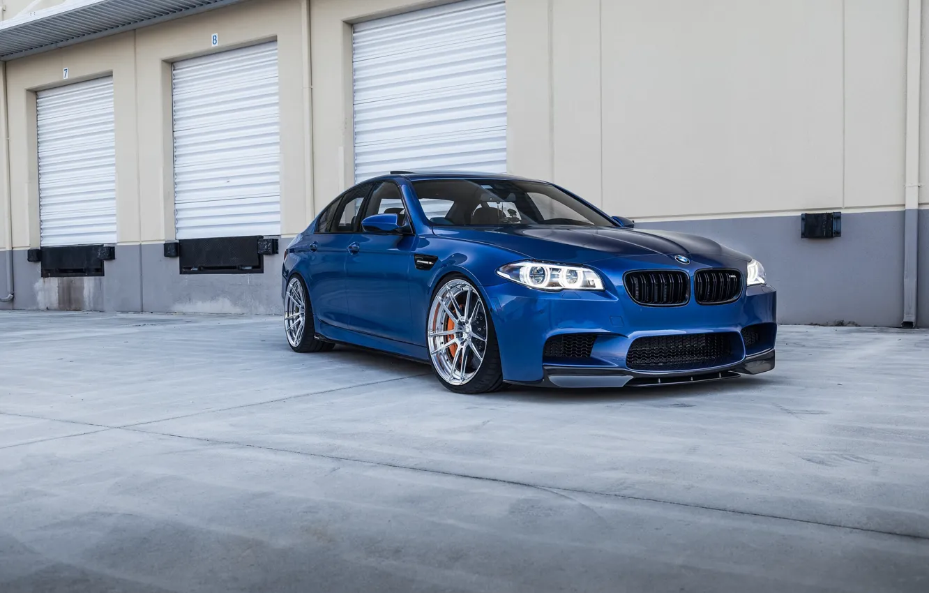 Фото обои BMW, Blue, F10, Sight, LED