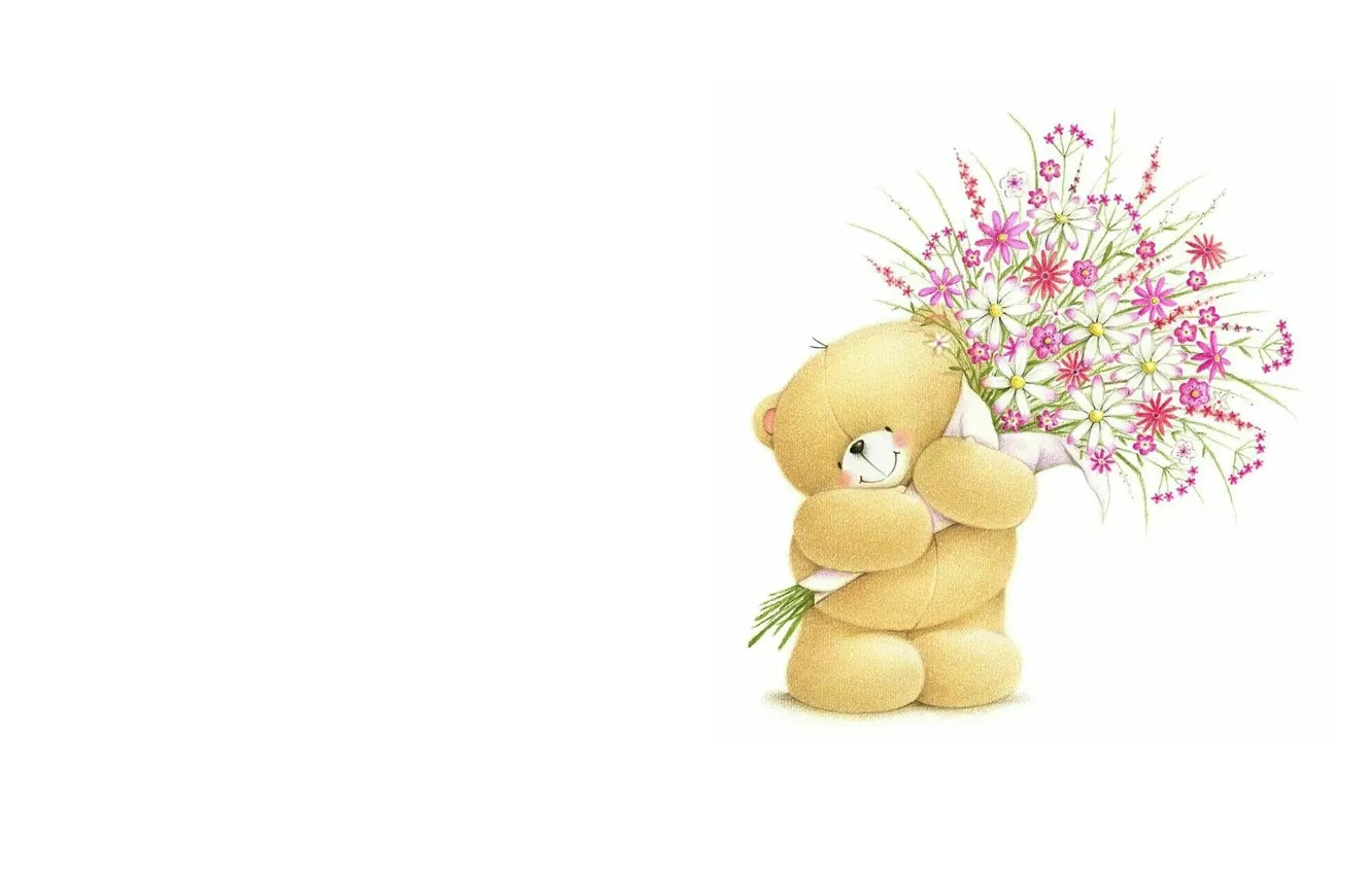 Фото обои цветы, настроение, подарок, букет, арт, мишка, детская, Forever Friends Deckchair bear